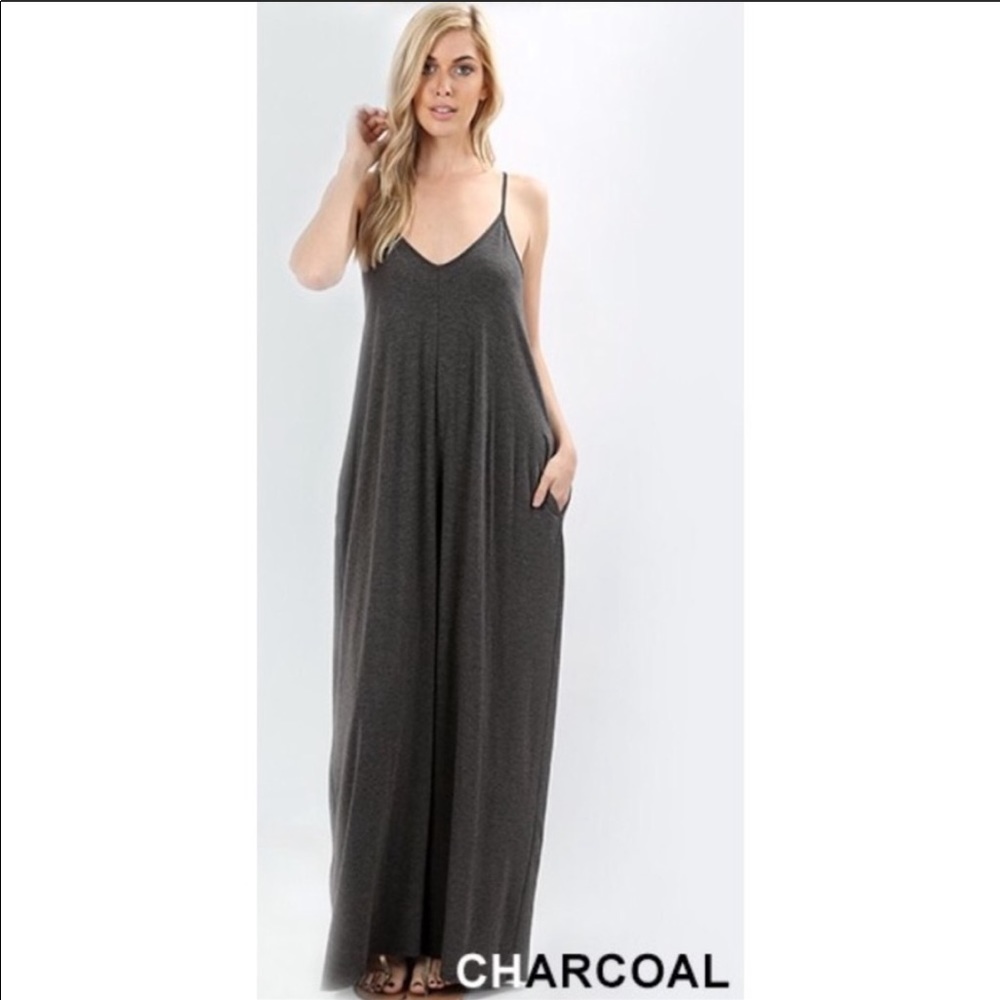 NWT Charcoal Gray Maxi Dress XL Couture Gypsy